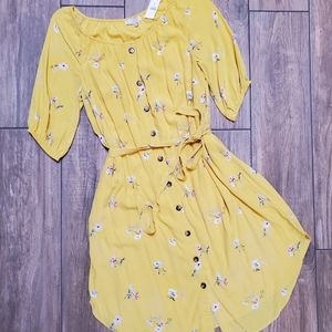 Floral Yellow Dress NWT